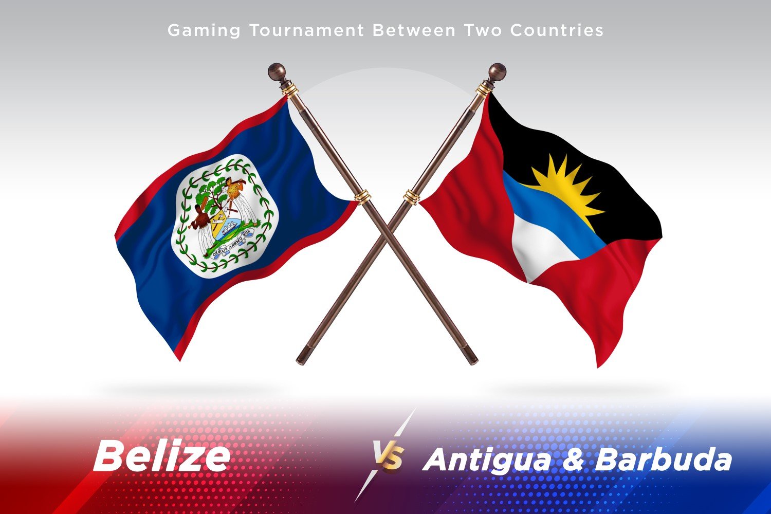 Belize versus Antigua and Barbuda Two Flags