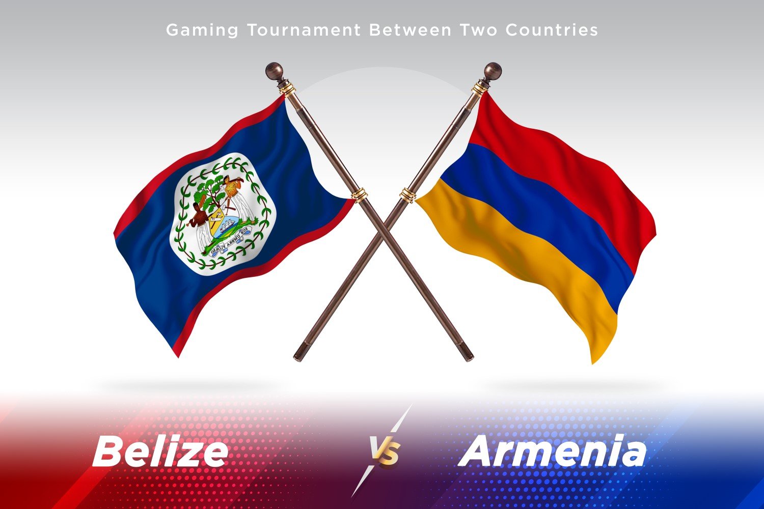 Belize versus Armenia Two Flags