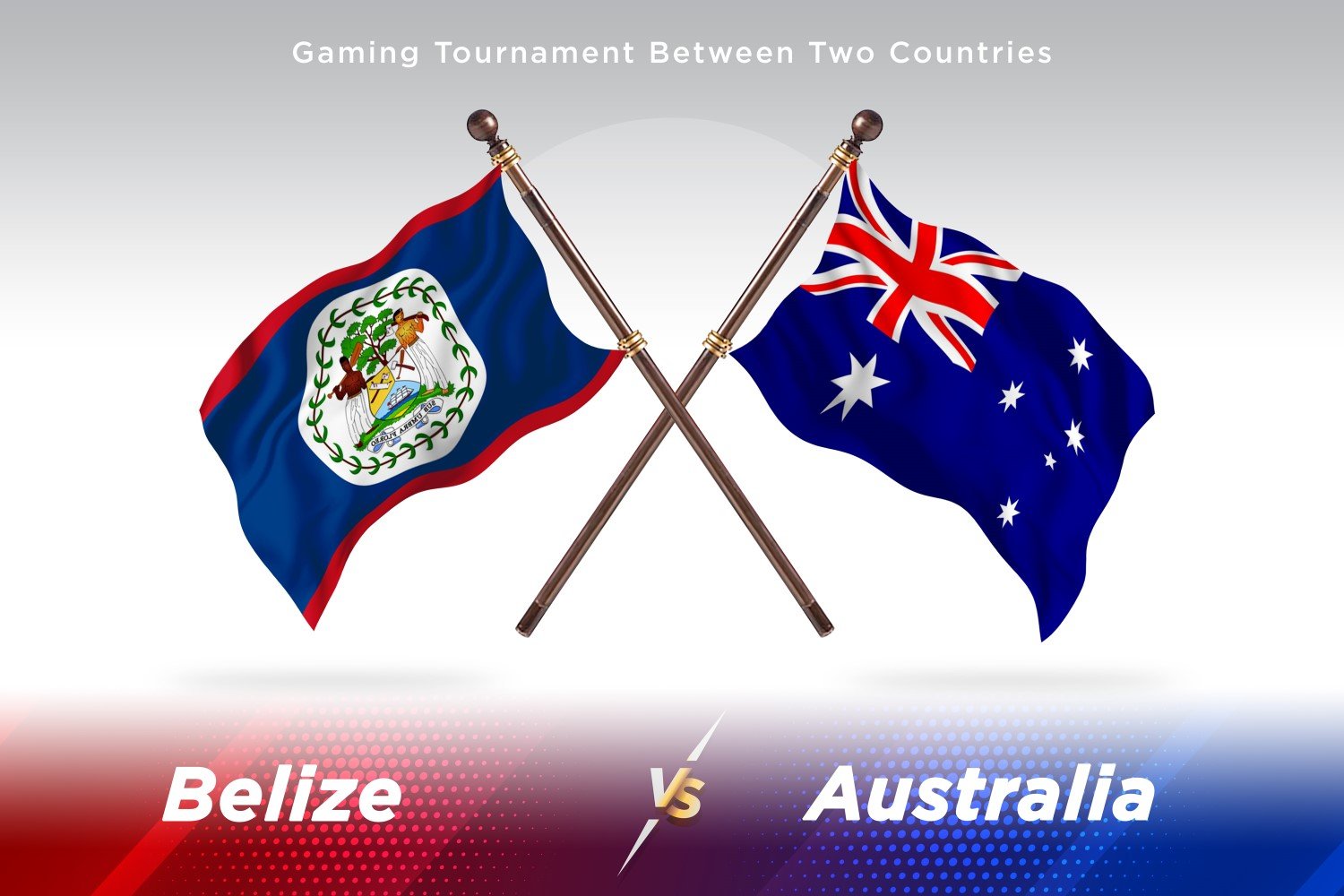 Belize versus Australia Two Flags