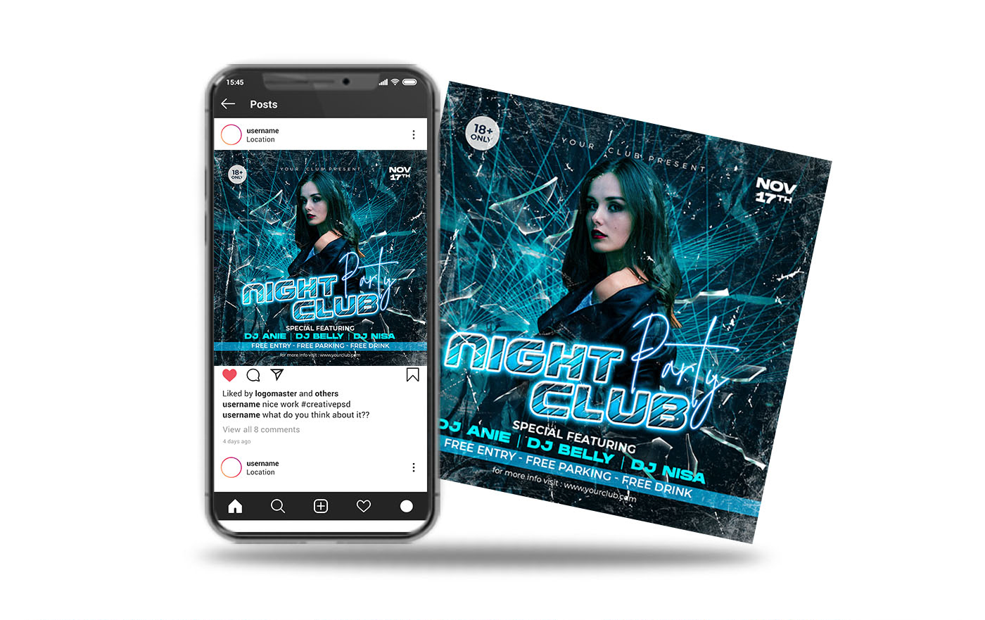 Night club party web banner