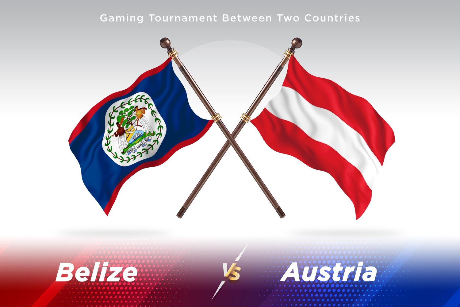 Belize versus Austria Two Flags