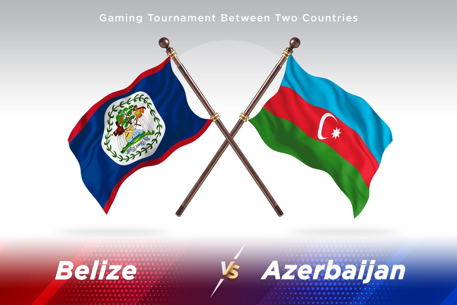 Belize versus Azerbaijan Two Flags