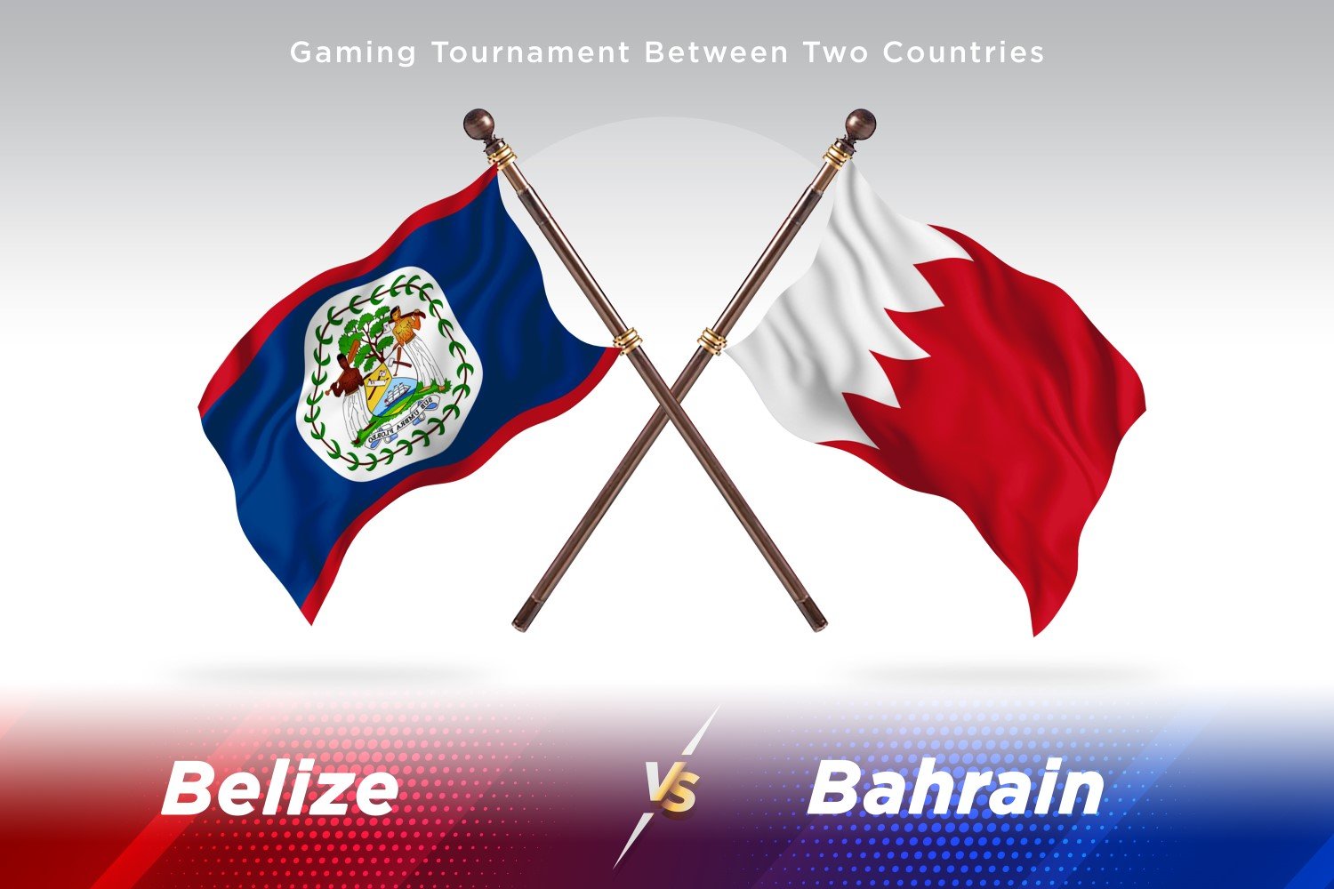 Belize versus Bahrain Two Flags