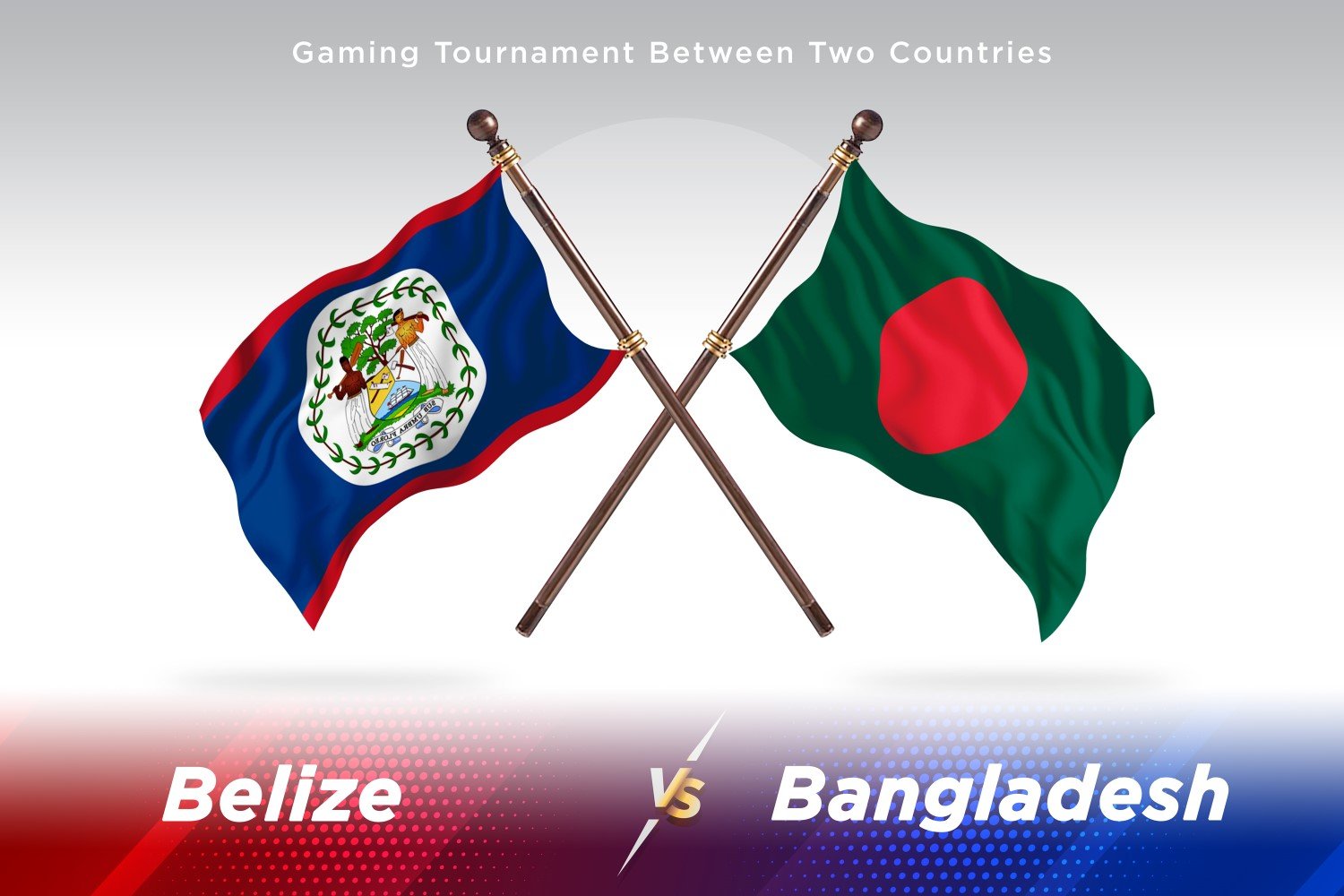 Belize versus Bangladesh Two Flags