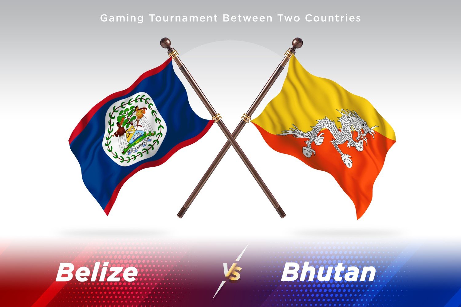 Belize versus Bhutan Two Flags