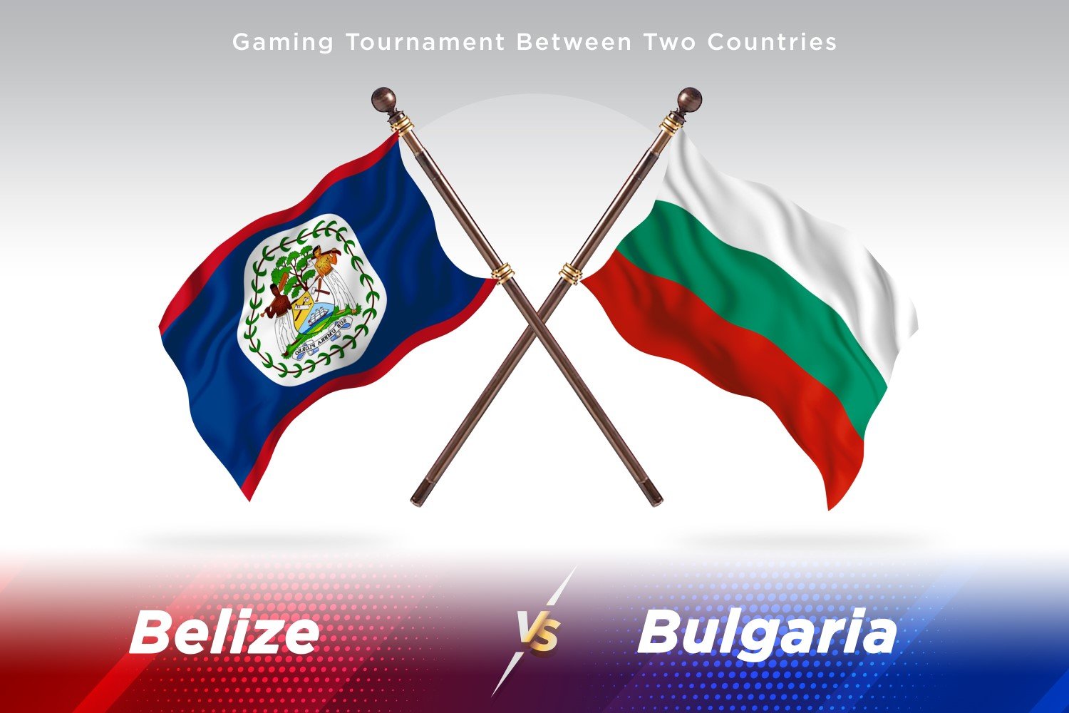 Belize versus Bulgaria Two Flags