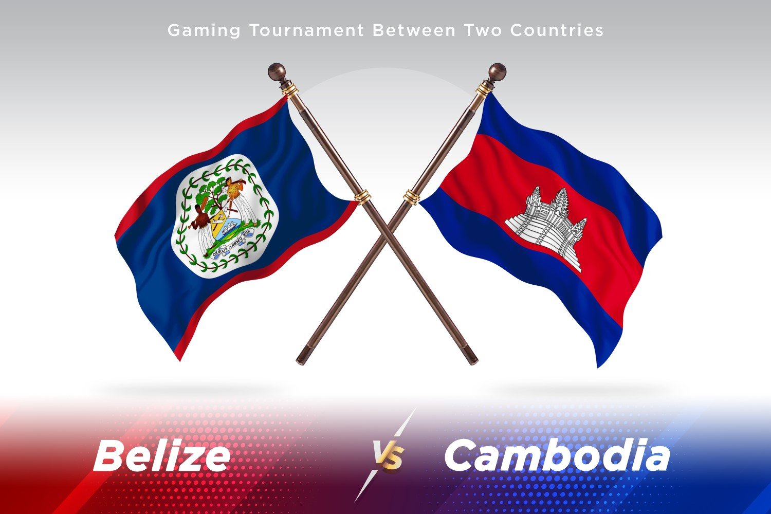 Belize versus Cambodia Two Flags