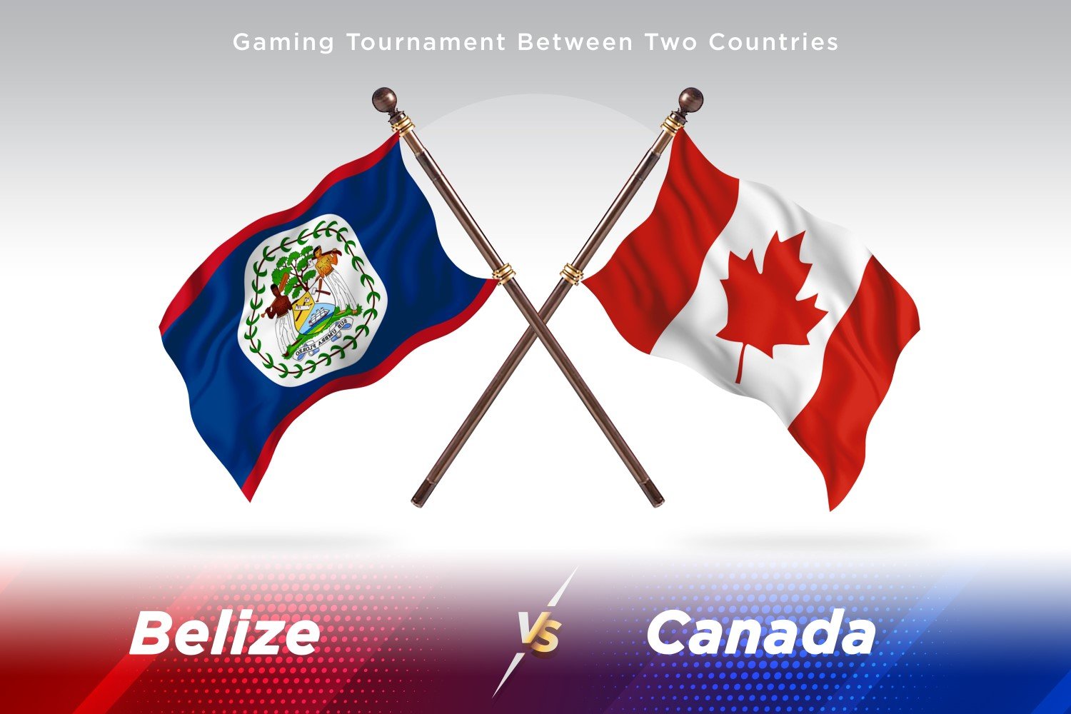 Belize versus Canada Two Flags