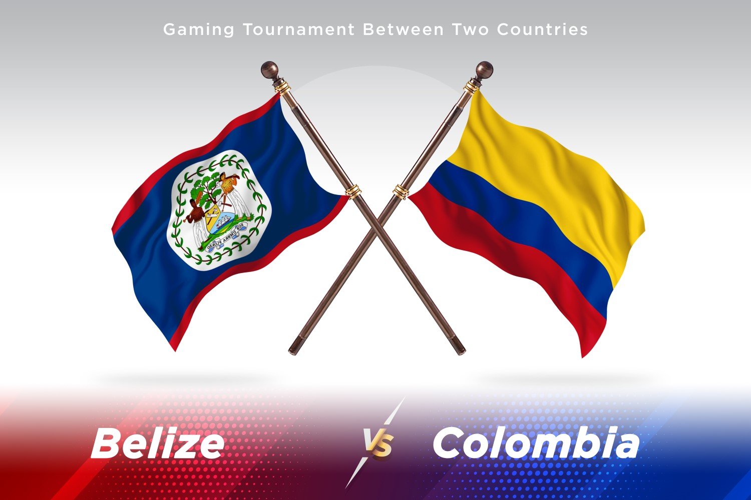 Belize versus Colombia Two Flags