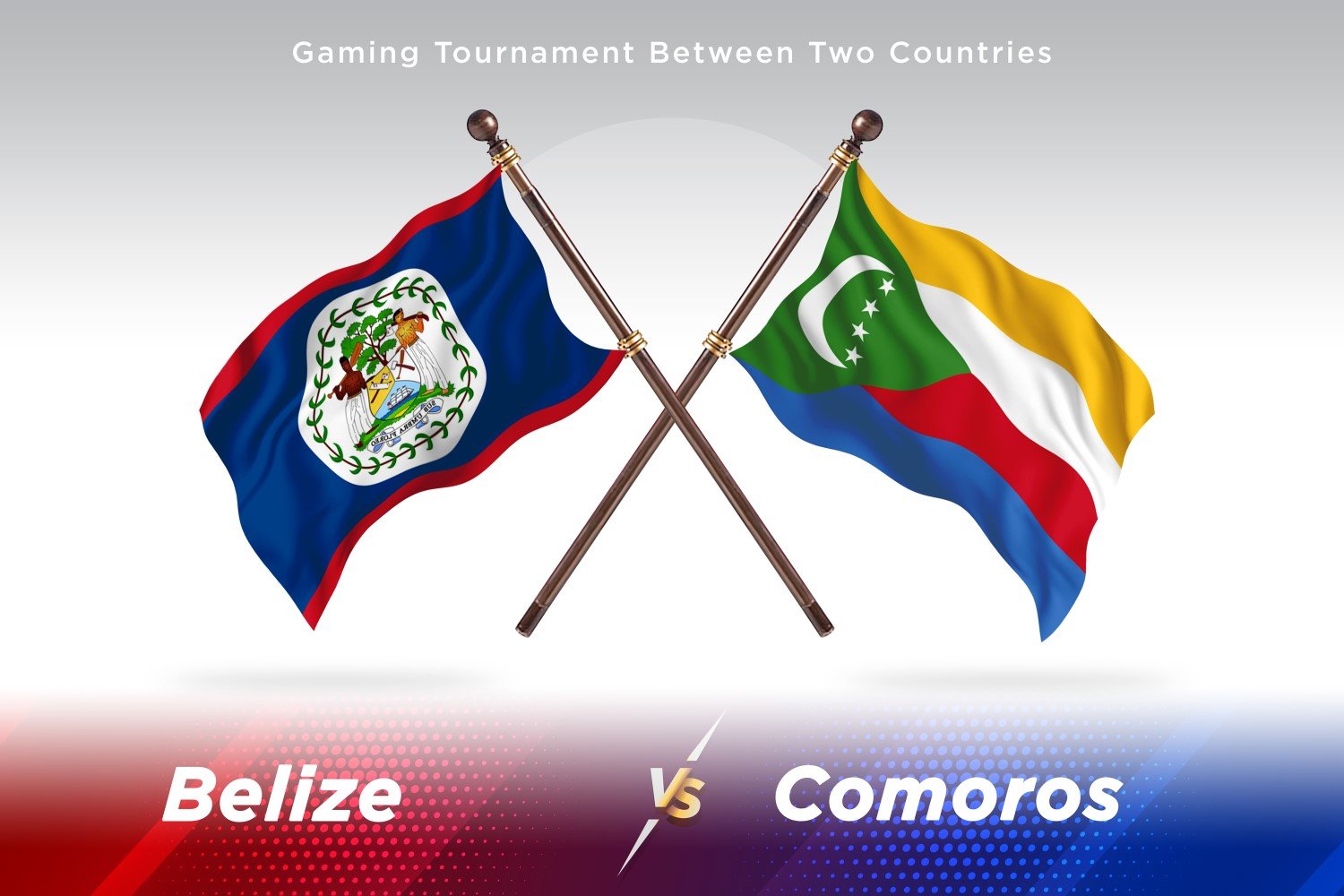 Belize versus Comoros Two Flags