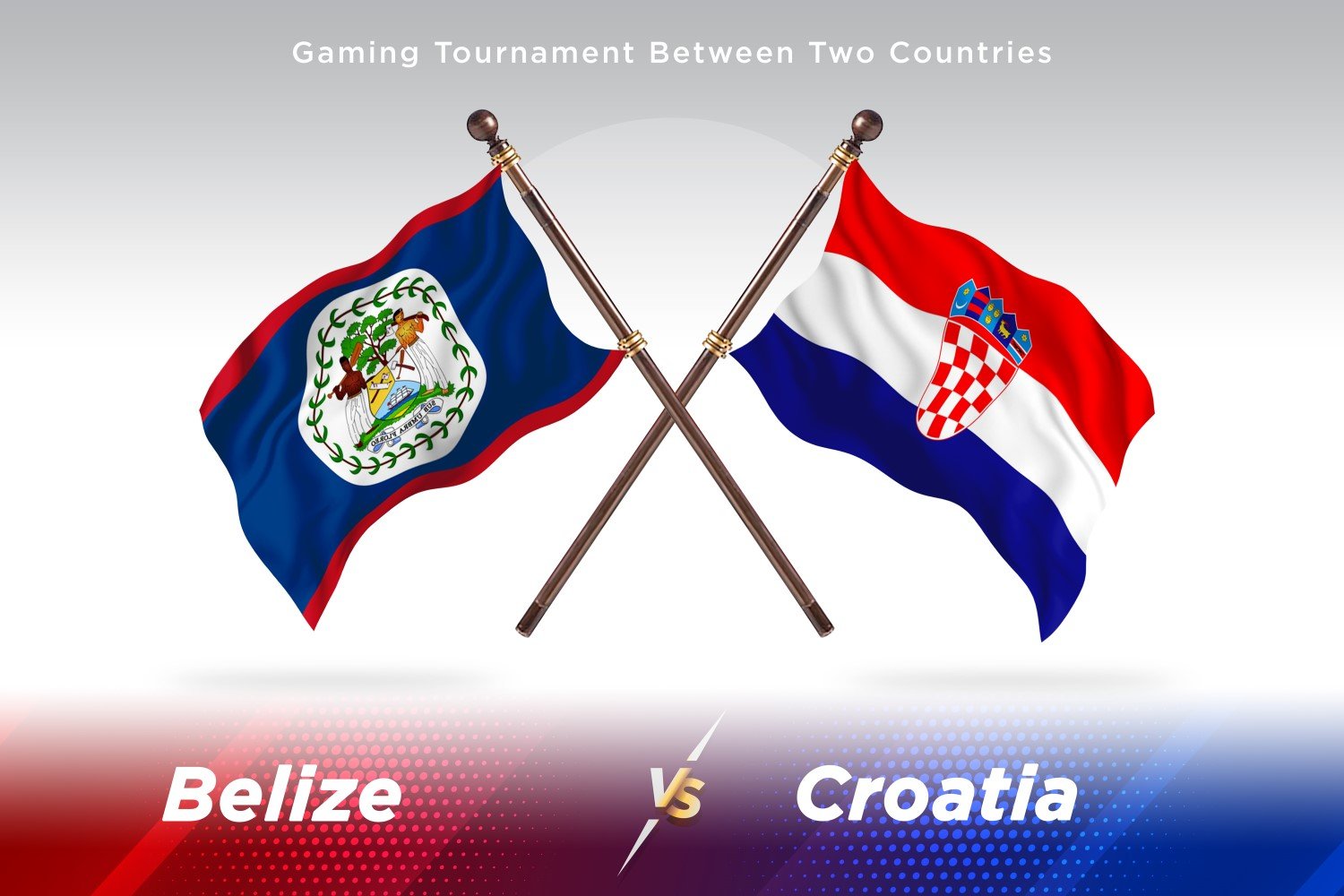 Belize versus Croatia Two Flags