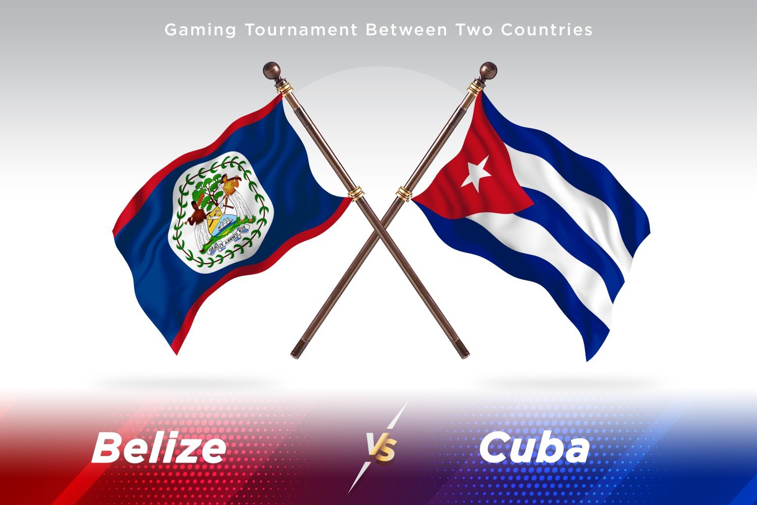 Belize versus Cuba Two Flags