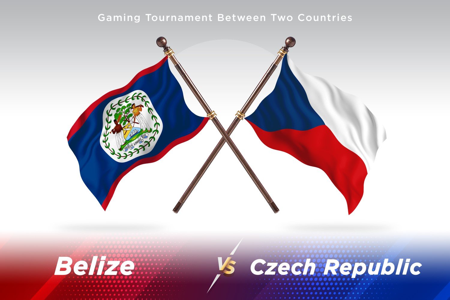 Belize versus Czech republic Two Flags