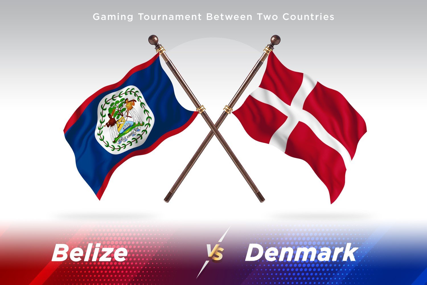 Belize versus Denmark Two Flags