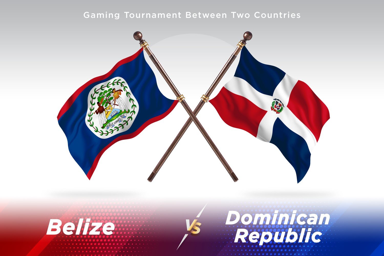 Belize versus Dominican republic Two Flags