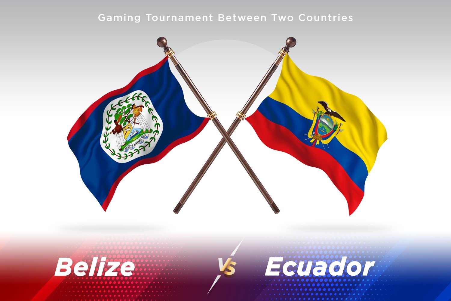 Belize versus Ecuador Two Flags