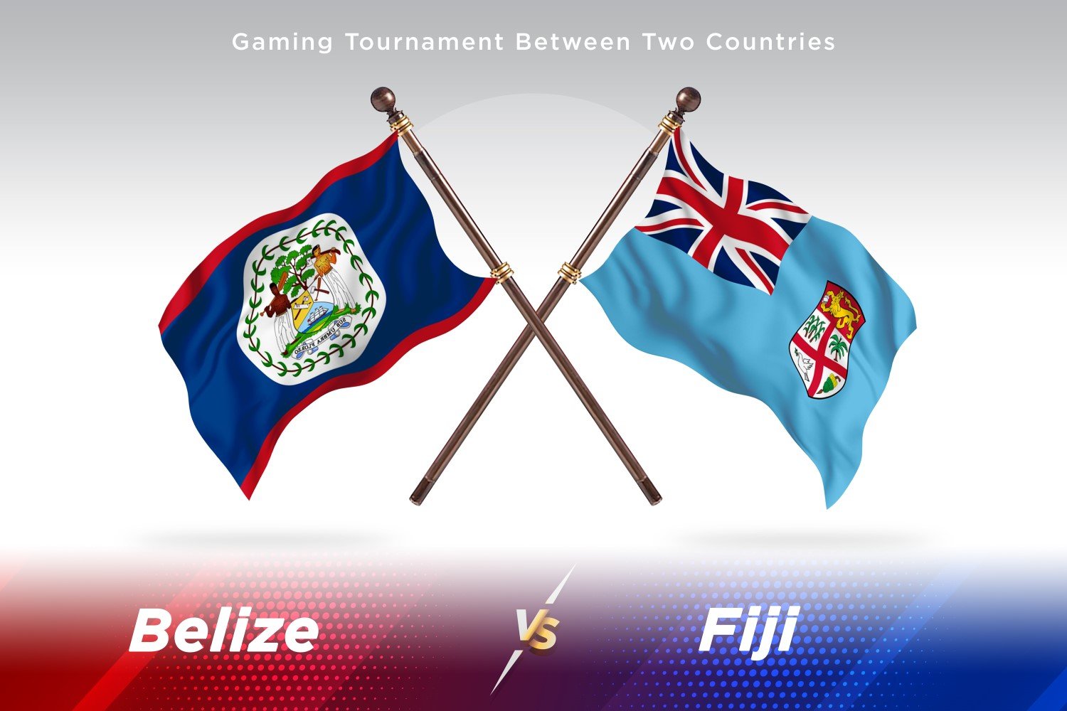 Belize versus Fiji Two Flags