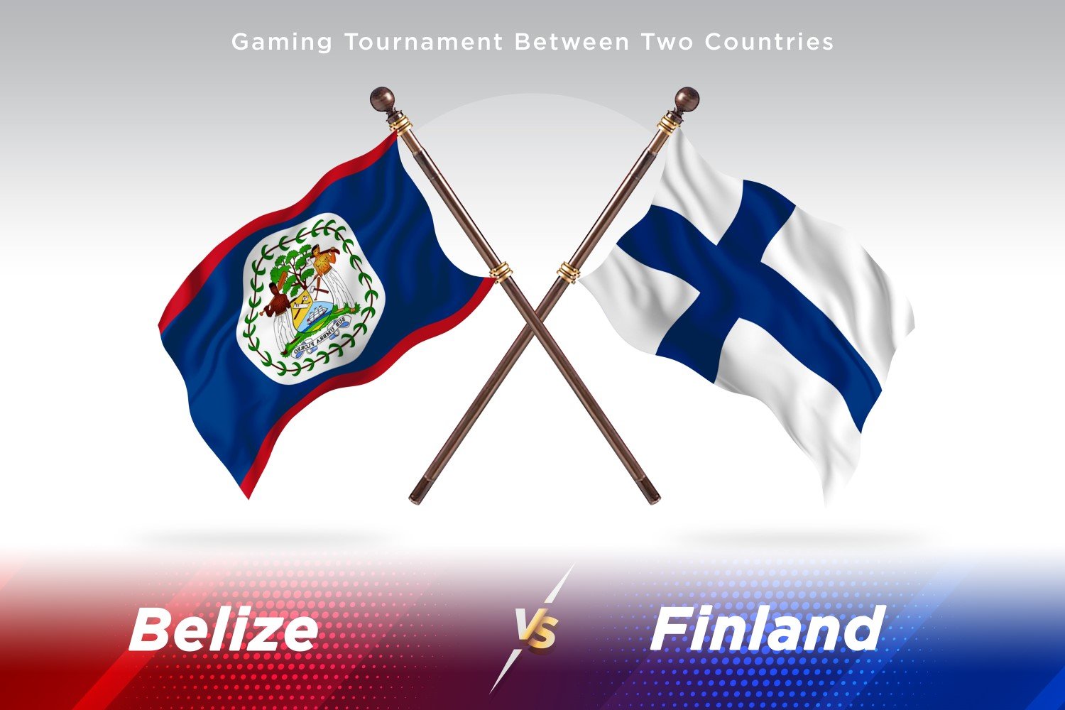 Belize versus Finland Two Flags