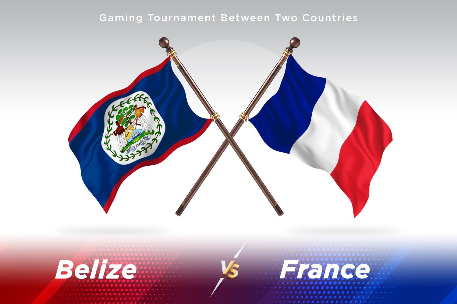 Belize versus France Two Flags