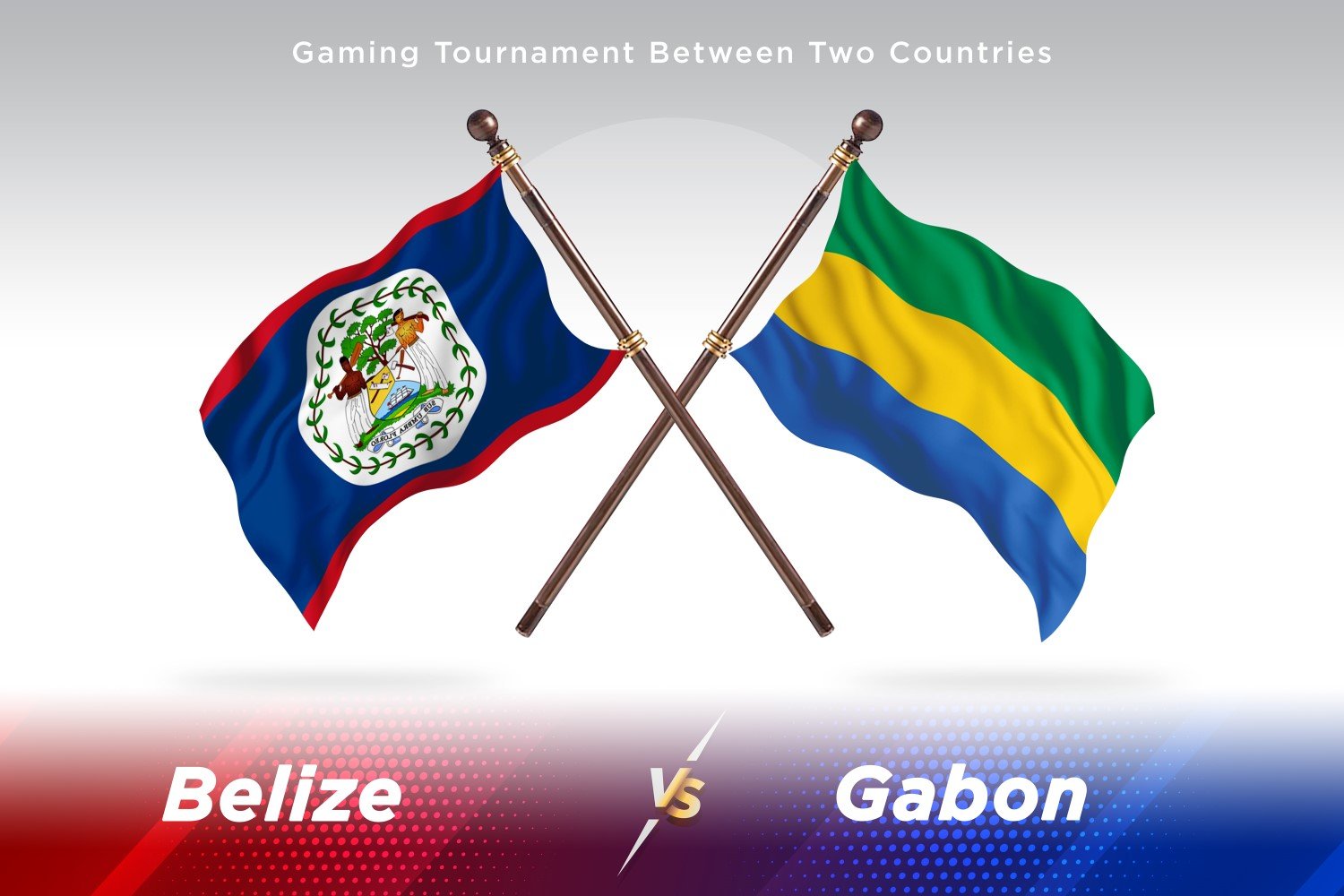 Belize versus Gabon Two Flags