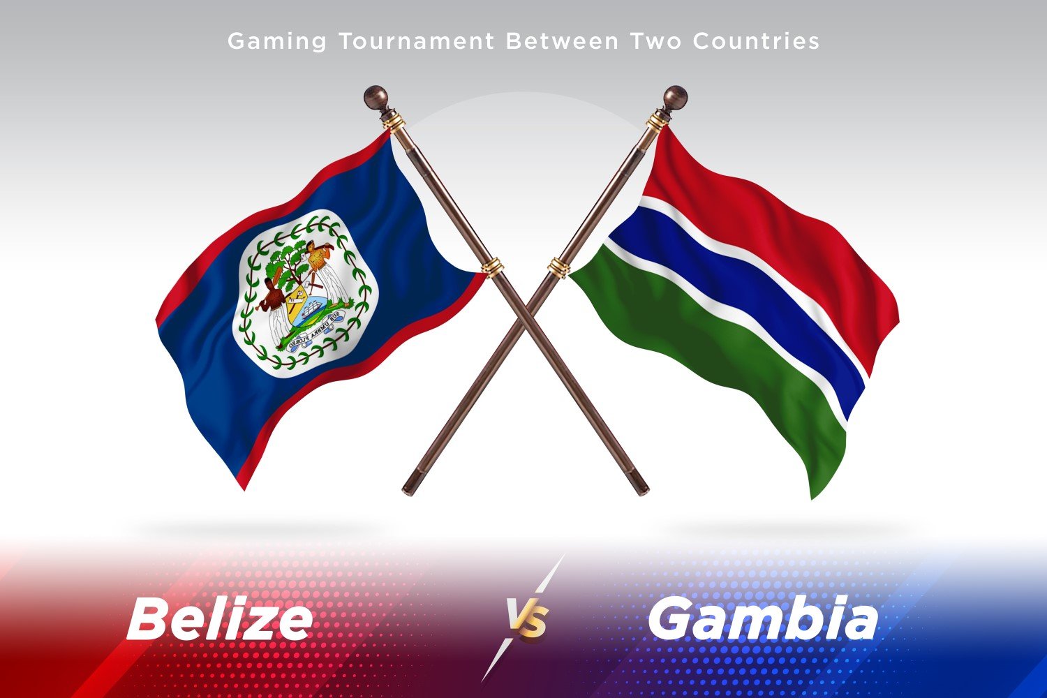 Belize versus Gambia Two Flags