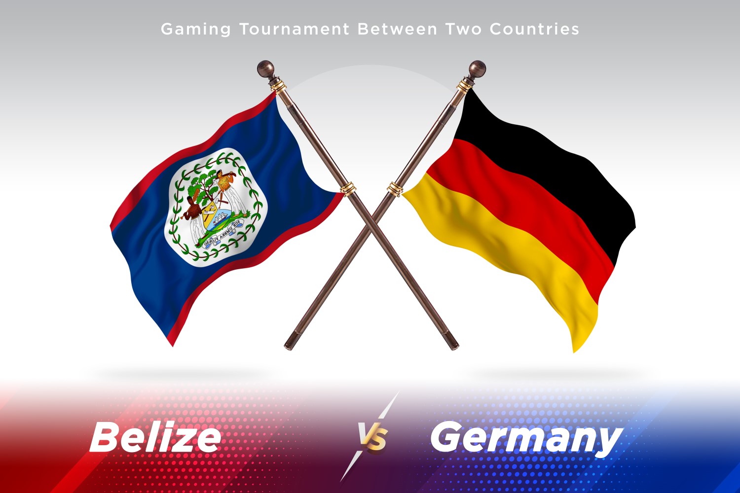 Belize versus Germany Two Flags