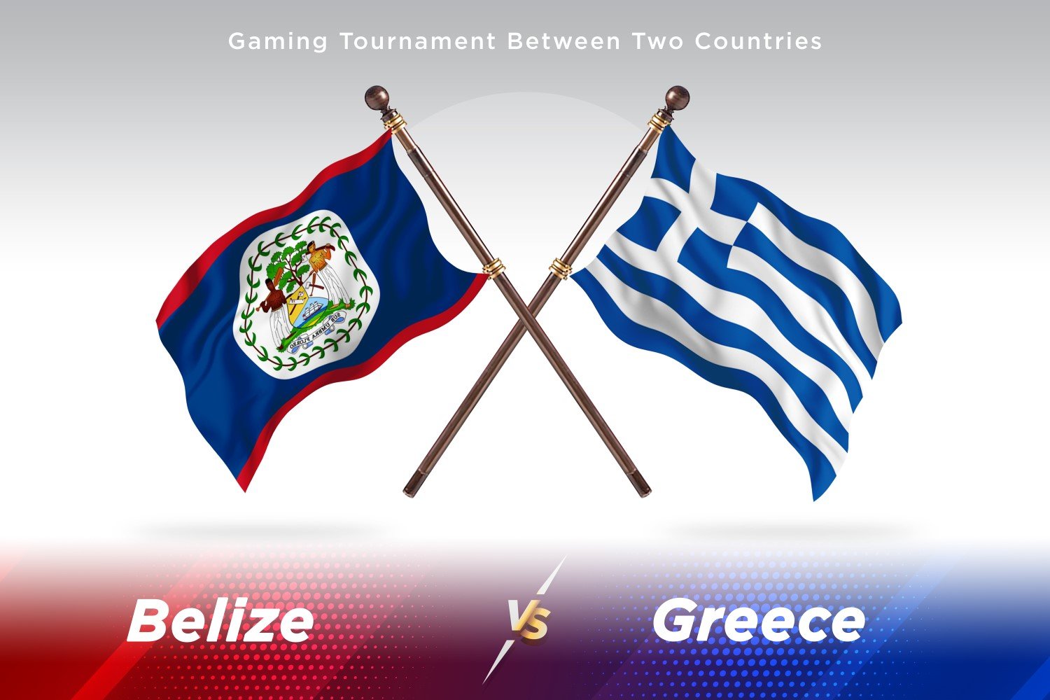 Belize versus Greece Two Flags