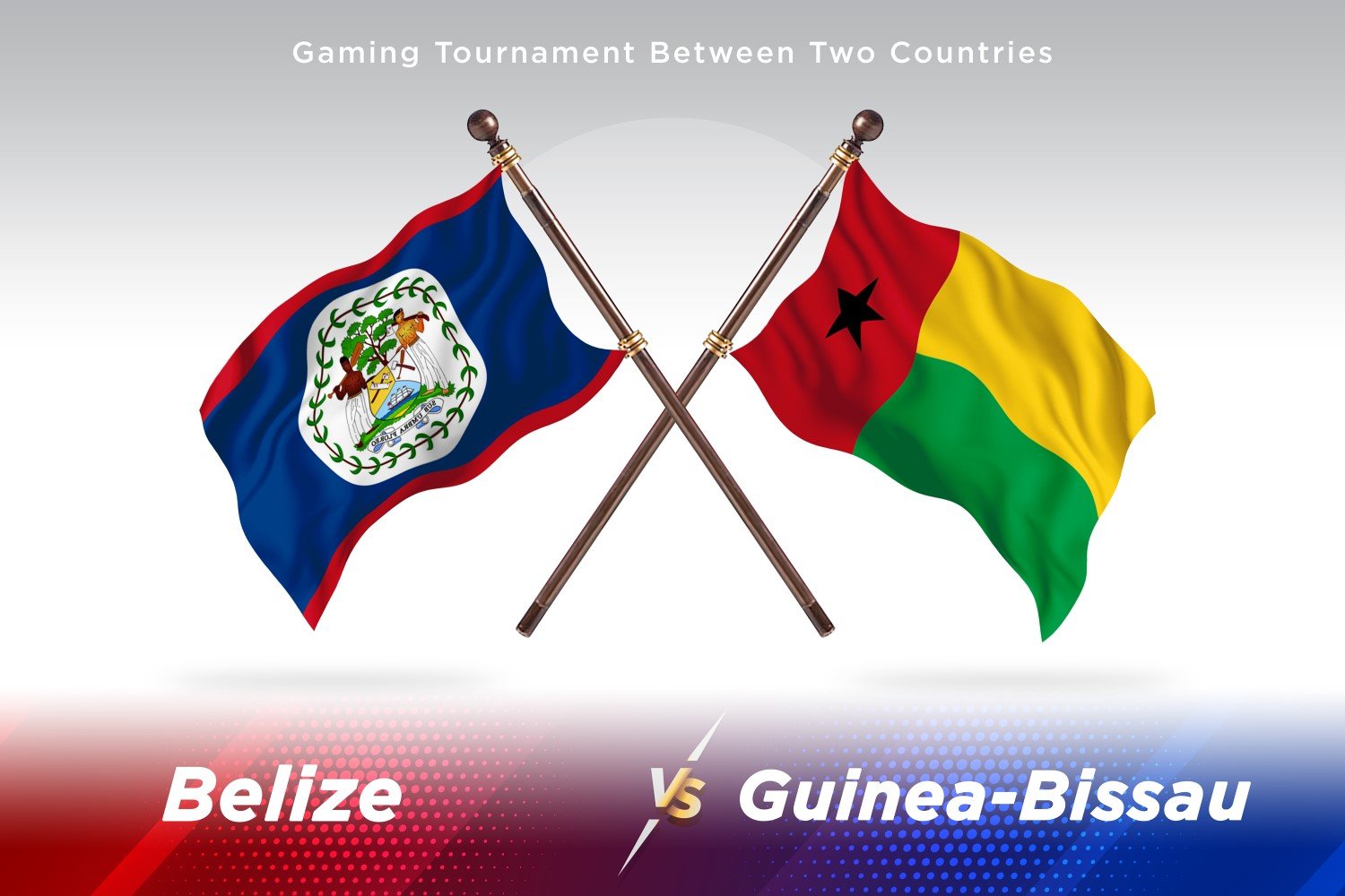 Belize versus Guinea-Bissau Two Flags