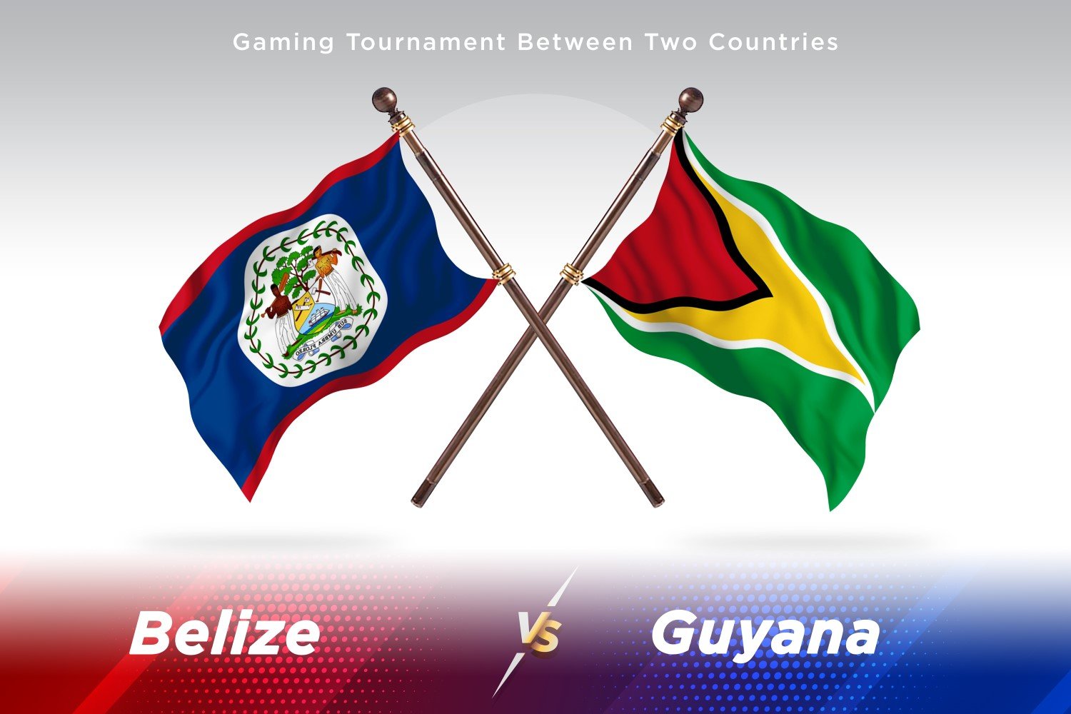 Belize versus Guyana Two Flags