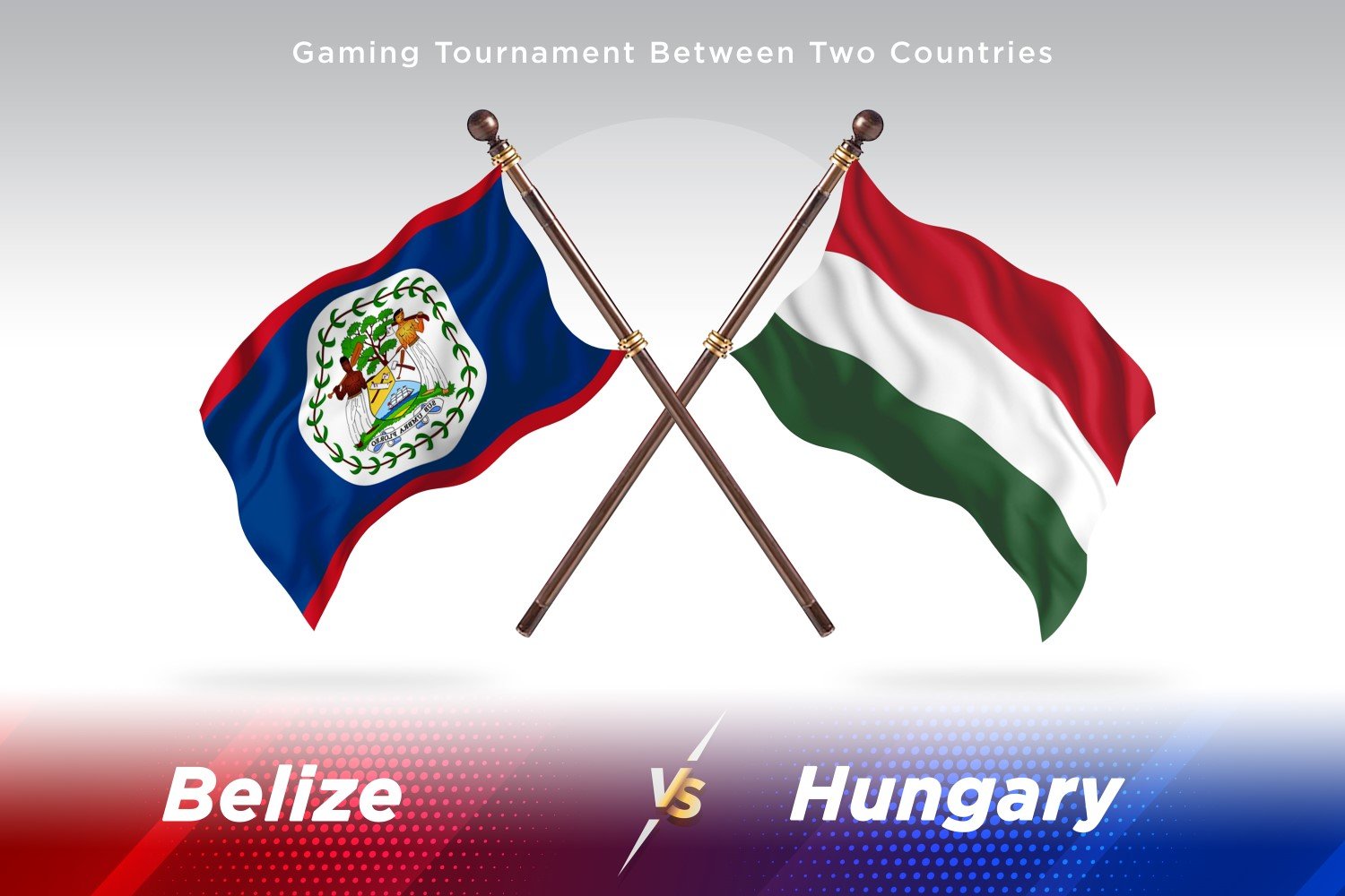 Belize versus Hungary Two Flags