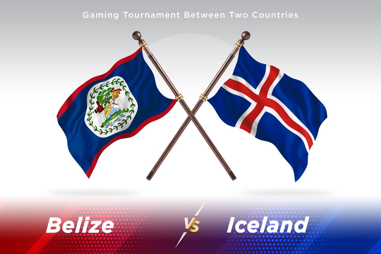 Belize versus Iceland Two Flags