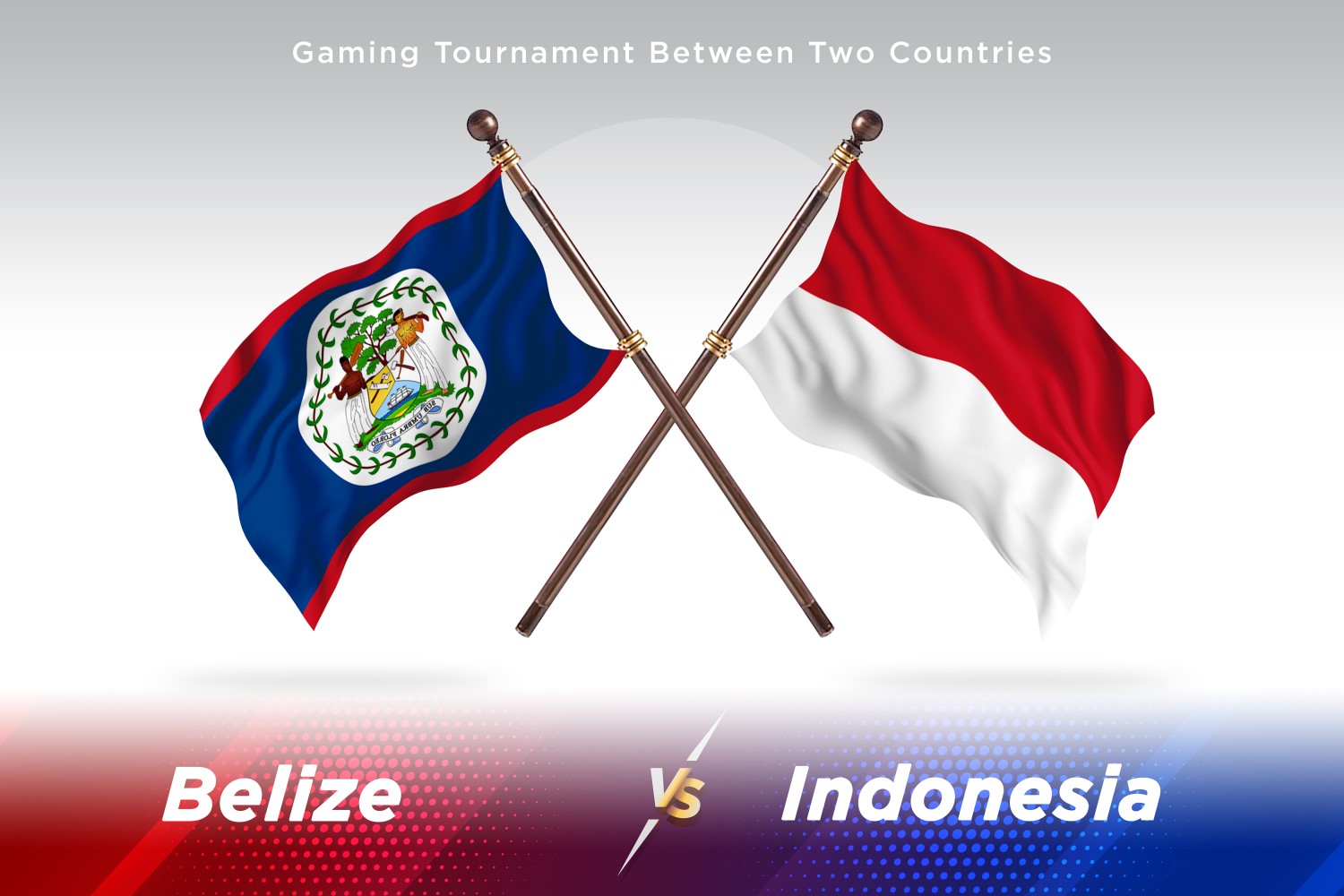 Belize versus Indonesia Two Flags