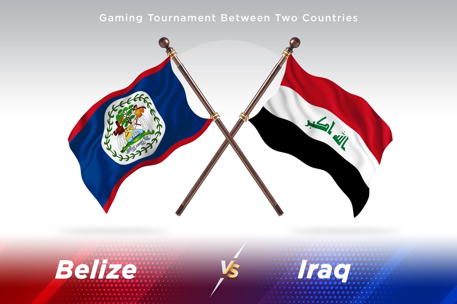 Belize versus Iraq Two Flags