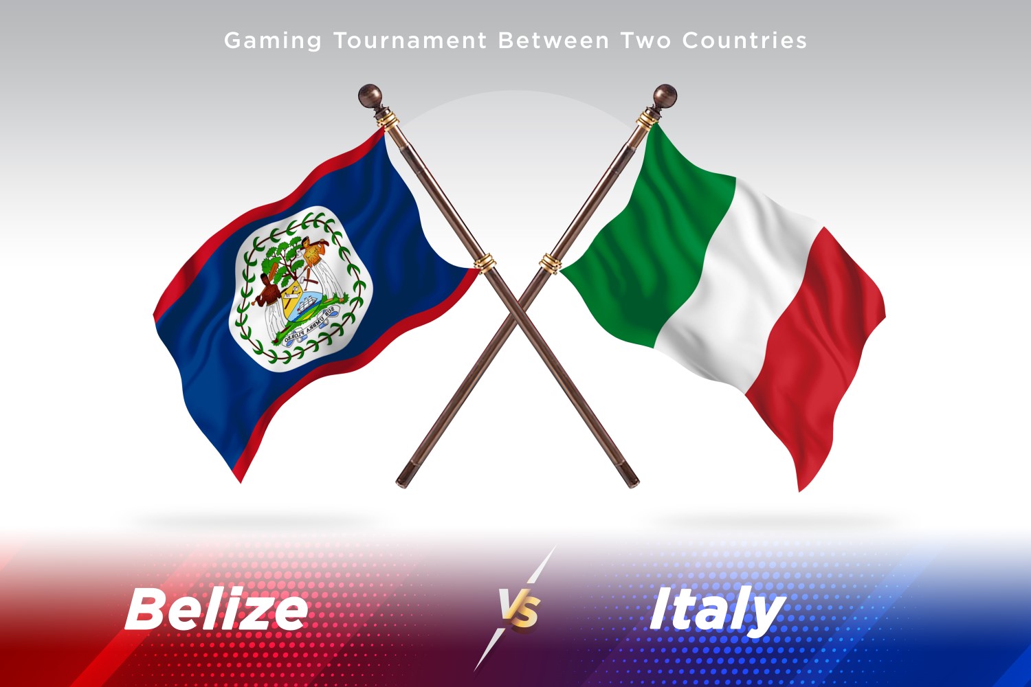 Belize versus Italy Two Flags