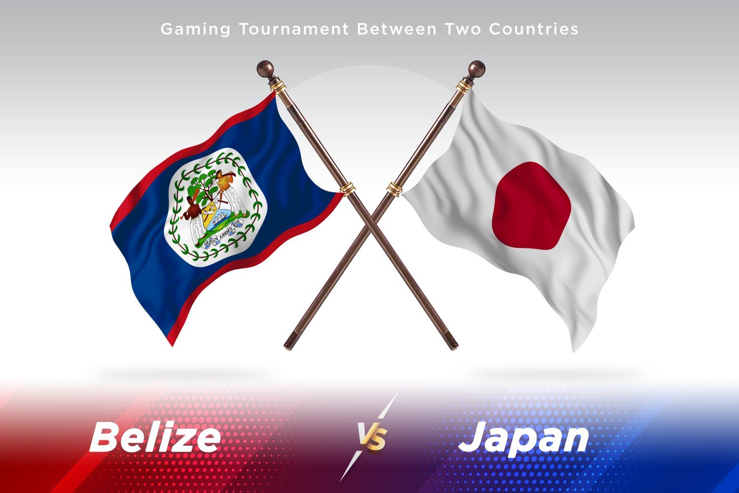 Belize versus japan Two Flags