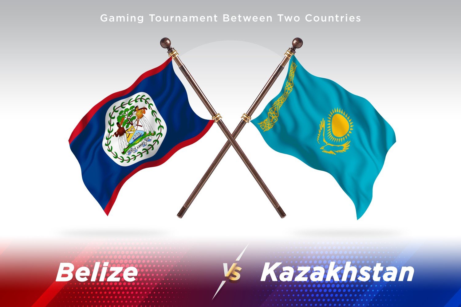 Belize versus Kazakhstan Two Flags