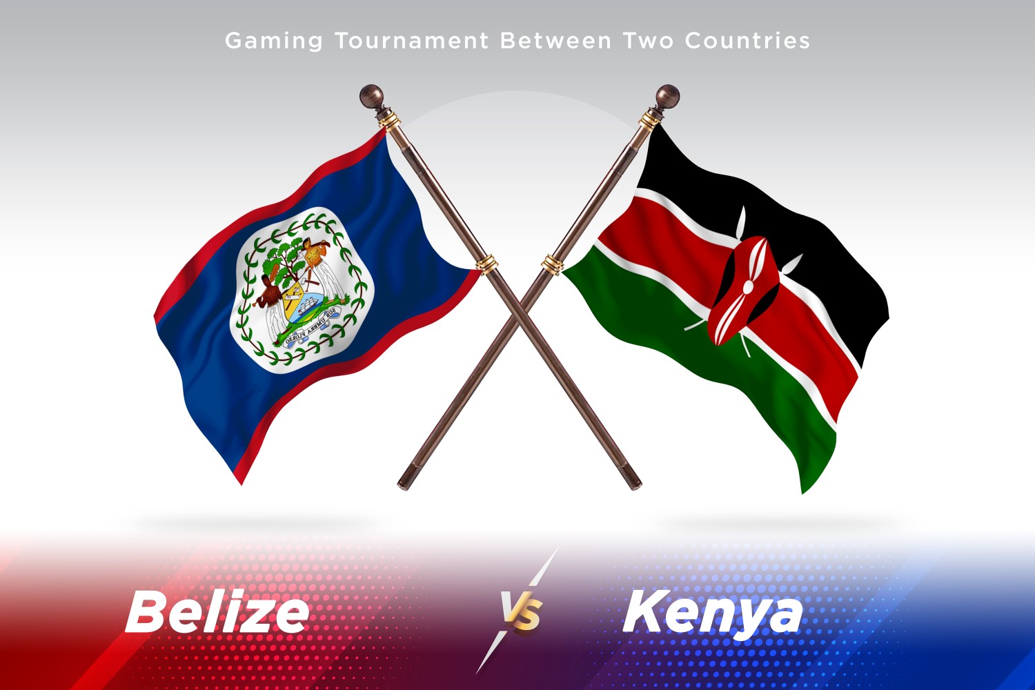 Belize versus Kenya Two Flags