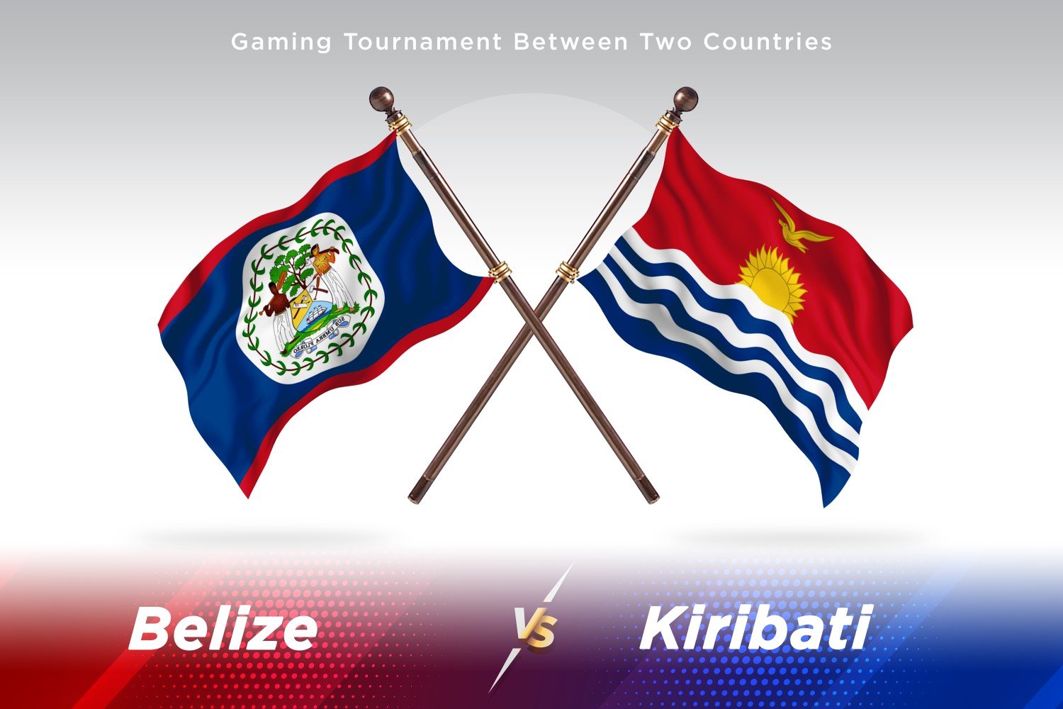 Belize versus Kiribati Two Flags