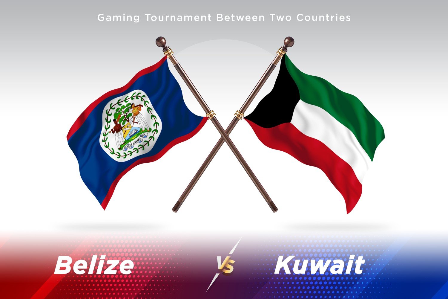 Belize versus Kuwait Two Flags