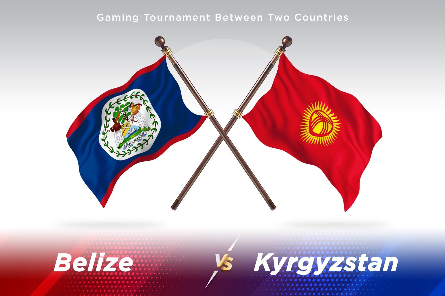 Belize versus Kyrgyzstan Two Flags