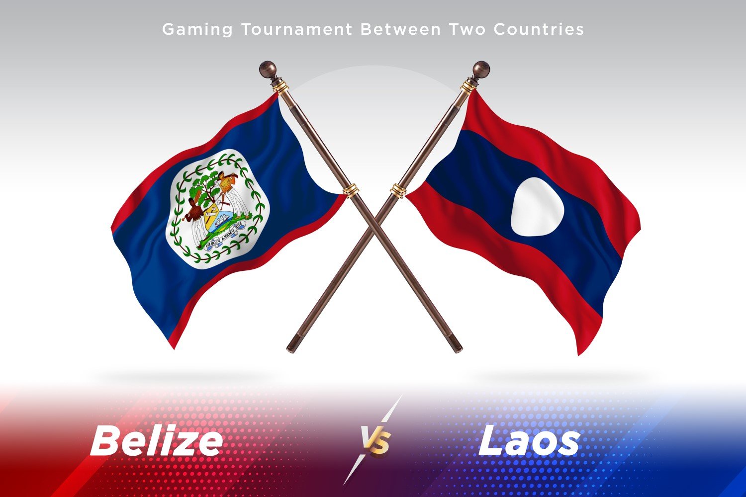 Belize versus Laos Two Flags