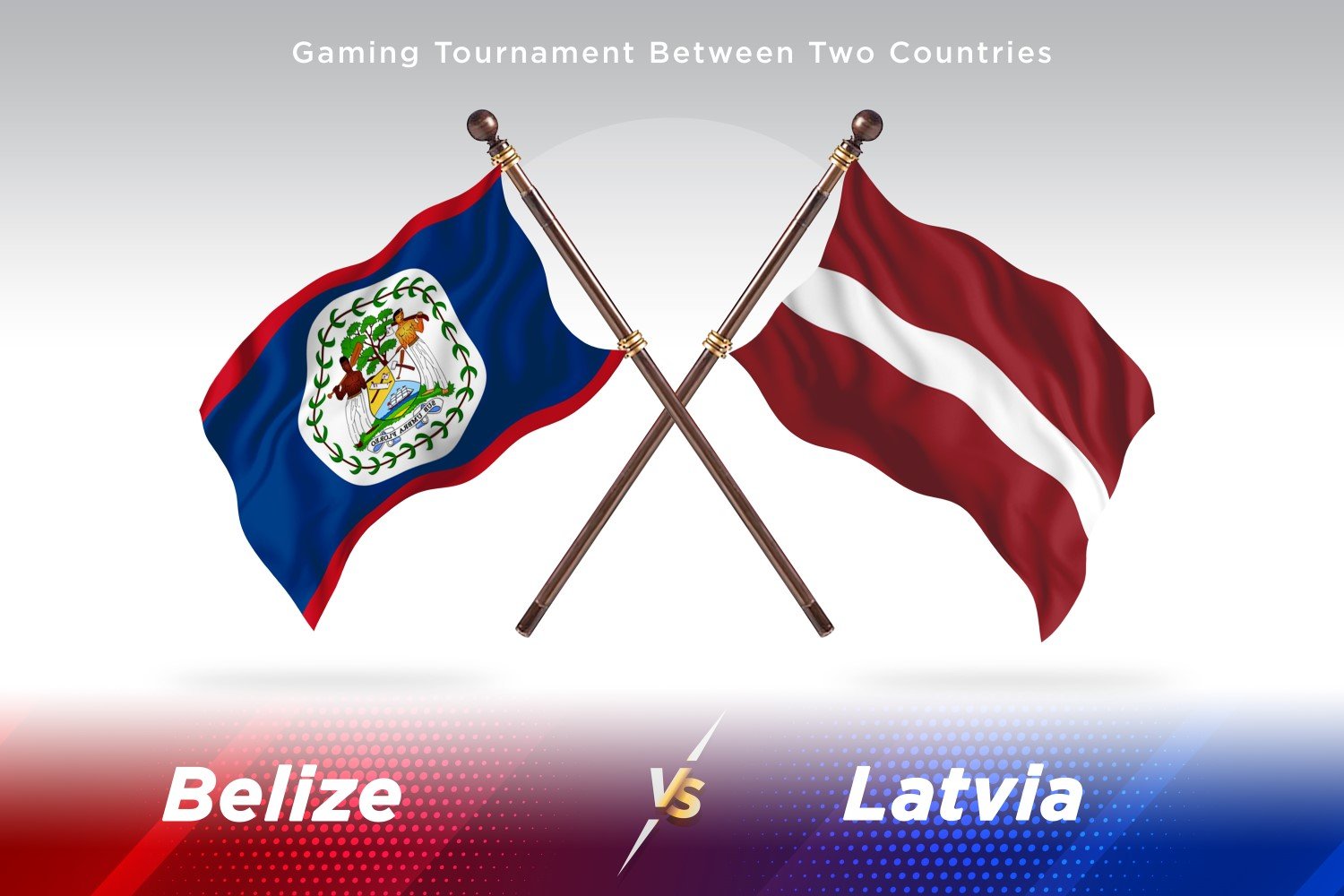 Belize versus Latvia Two Flags