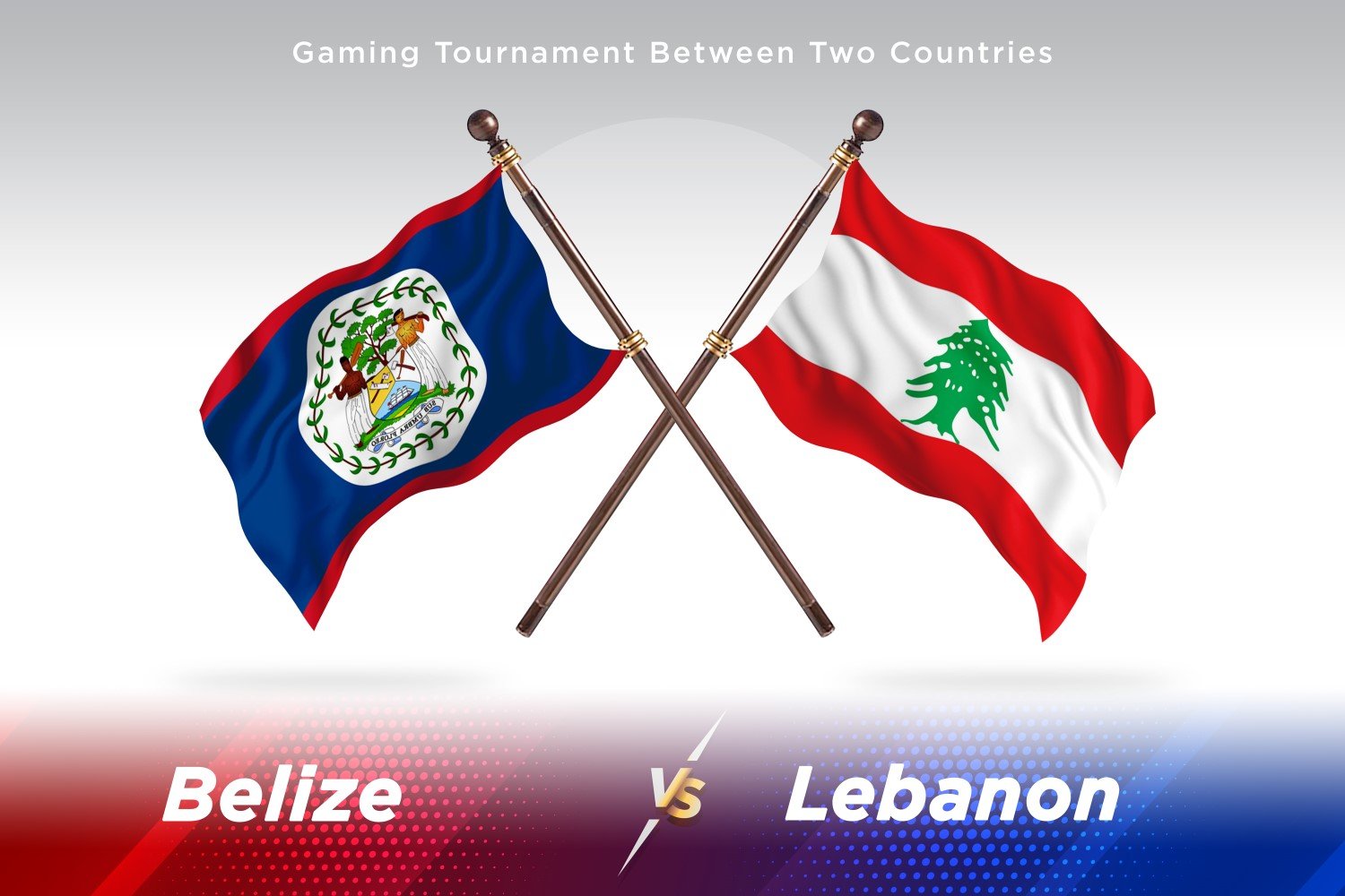 Belize versus Lebanon Two Flags