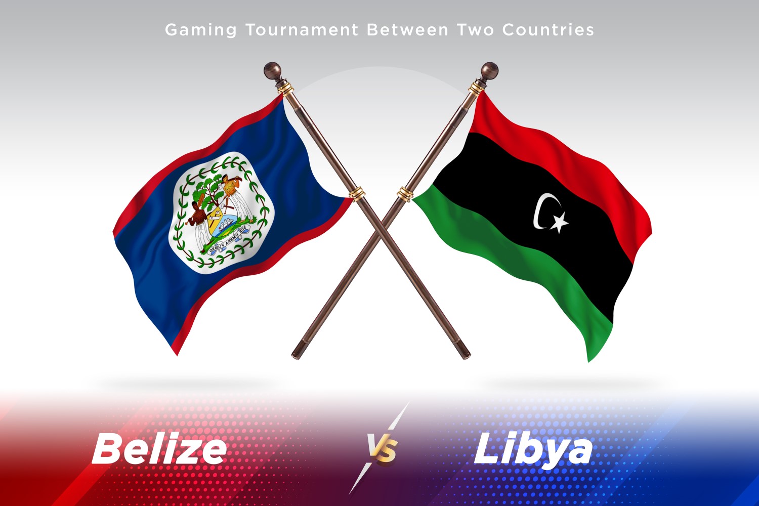 Belize versus Libya Two Flags