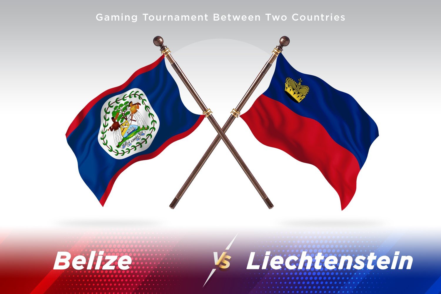 Belize versus Liechtenstein Two Flags