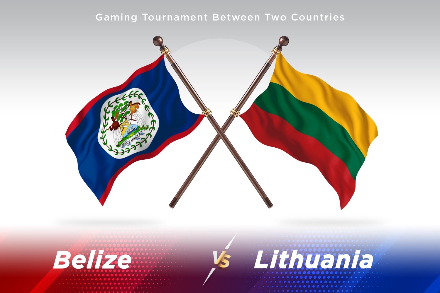 Belize versus Lithuania Two Flags