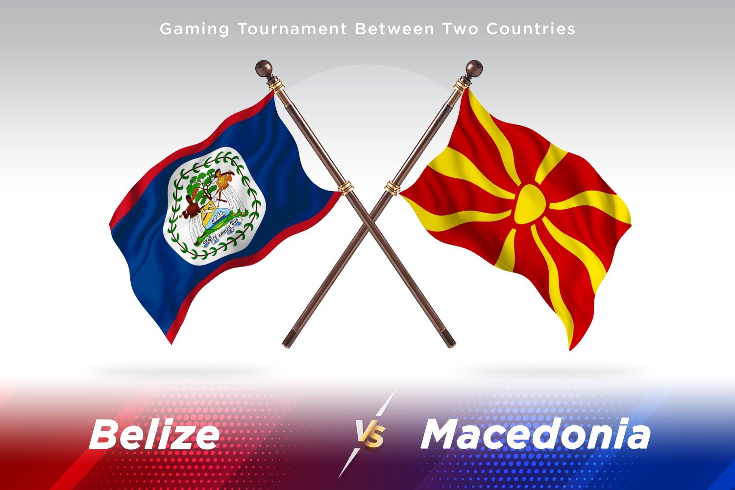 Belize versus Macedonia Two Flags