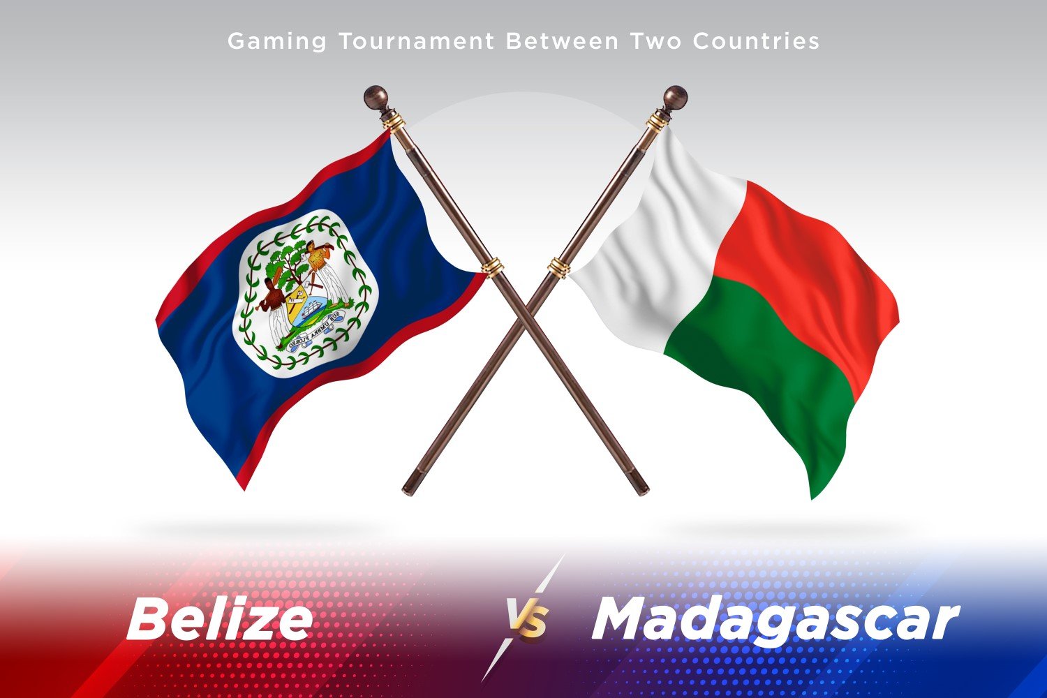 Belize versus Madagascar Two Flags