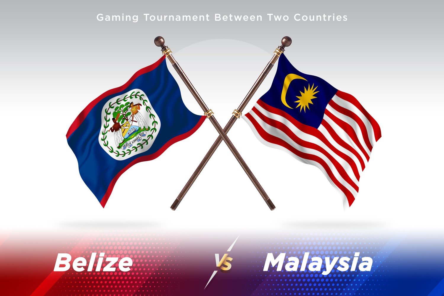 Belize versus Malaysia Two Flags