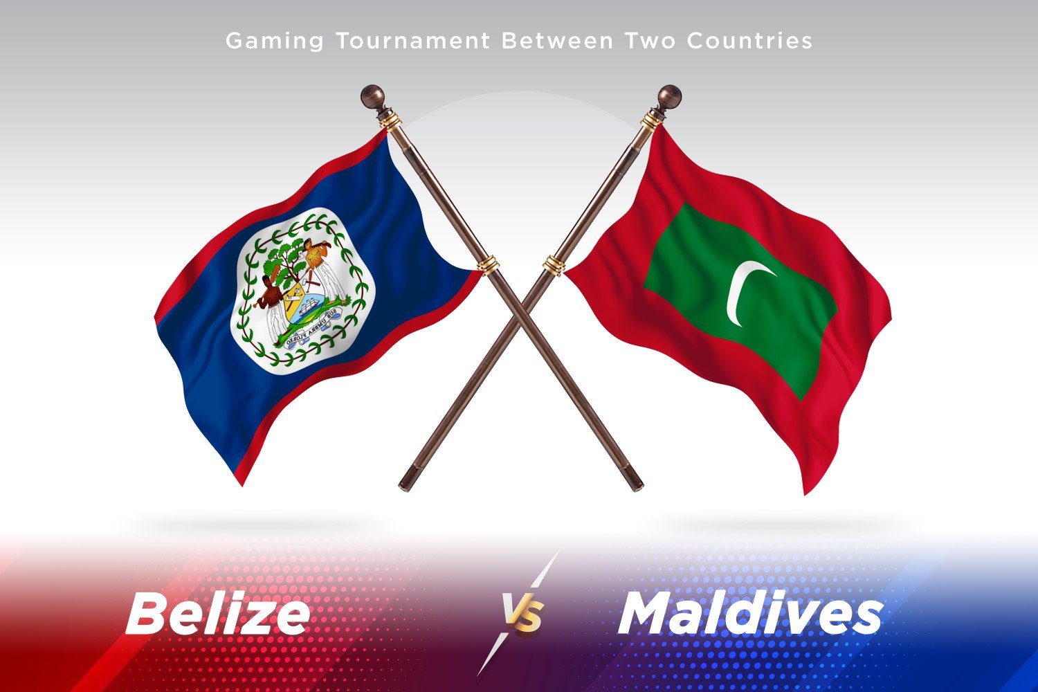 Belize versus Maldives Two Flags